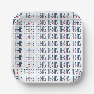 Assiettes En Carton Symboles de Texas, Texas et Star Navy