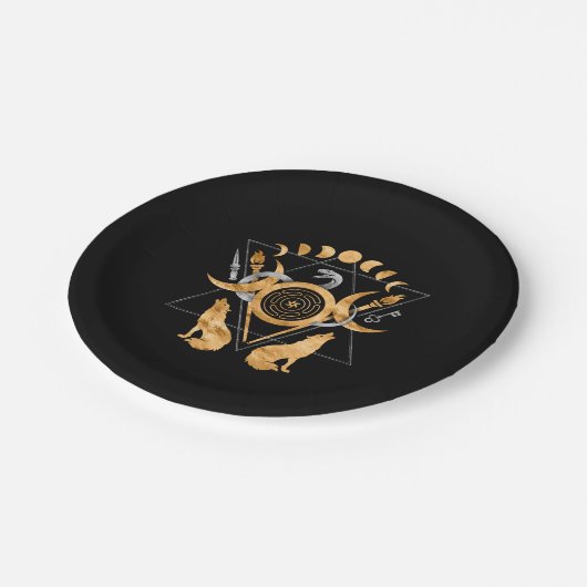 Assiettes En Carton Symboles d'Hécate (Angle)