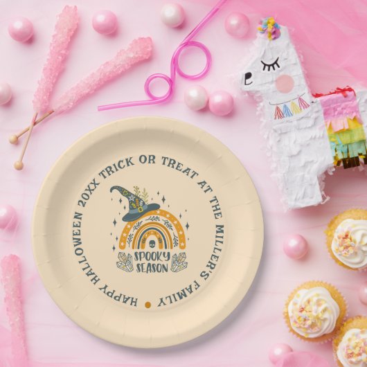 Assiettes En Carton Symboles Halloween éffrayant motif (Fête)