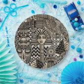 Assiettes En Carton Symboles historiques anciens Style de tatouage (Fête)