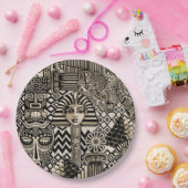 Assiettes En Carton Symboles historiques anciens Style de tatouage (Fête)