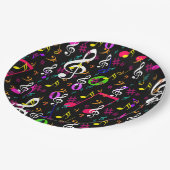 Assiettes En Carton Symboles musicaux Design Motif (Angle)