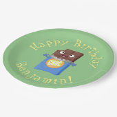 Assiettes En Carton Sympa chocolat chocolat bonbon bar personnage de d (Angle)