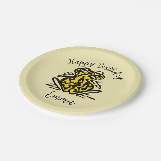 Assiettes En Carton Sympa graphique FROG - Animaux de fête - faune (Angle)