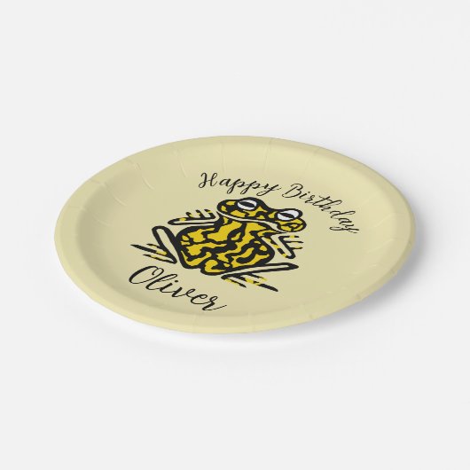 Assiettes En Carton Sympa graphique FROG - Animaux de fête - faune (Angle)