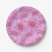 Assiettes En Carton Symphonie de Gerberas roses, (Devant)