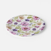 Assiettes En Carton Symphonie Royal Bloom Purple Floral Pattern (Angle)