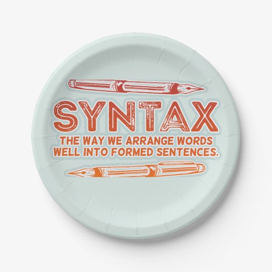 Assiettes En Carton Syntaxe Funky Structure de la phrase Grammaire (Devant)