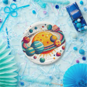 Assiettes En Carton Système solaire (Fête)