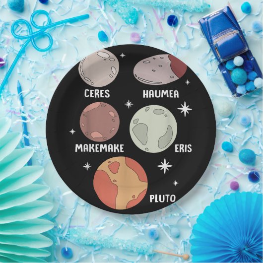 Assiettes En Carton Système Solaire De L'Espace Extérieur Planète Nain (Fête)
