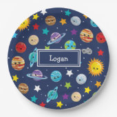 Assiettes En Carton Système solaire Motif pour enfants Anniversaire (Devant)
