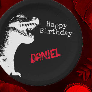 Assiettes En Carton T-rex Anniversaire personnalisé
