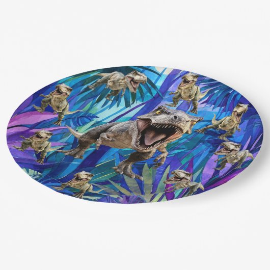 Assiettes En Carton T Rex Dinosaur (Angle)