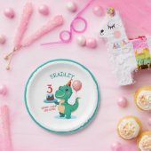 Assiettes En Carton T Rex Dinosaur 3e fête d'anniversaire (Fête)