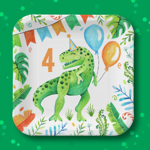Assiettes En Carton T rex Dinosaur Boys Anniversaire