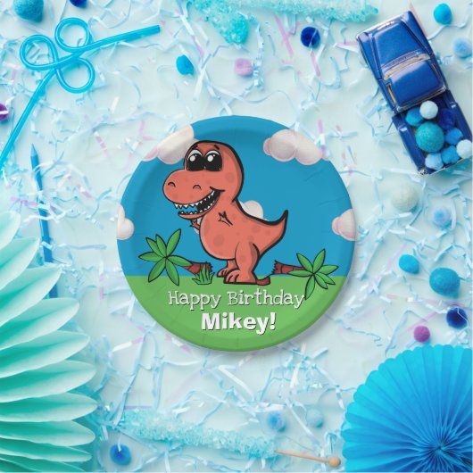 Assiettes En Carton T Rex Dinosaur fête d'anniversaire (Fête)