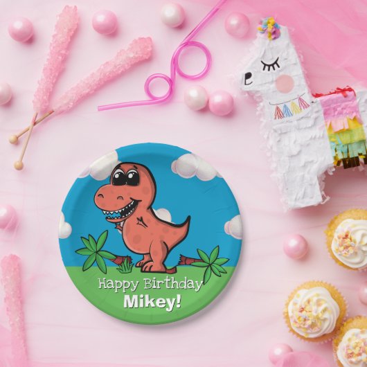 Assiettes En Carton T Rex Dinosaur fête d'anniversaire (Fête)