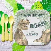 Assiettes En Carton T-Rex Dinosaur Jungle Anniversaire