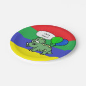 Assiettes En Carton T-Rex Dinosaur Plaques d'anniversaire à thème (Angle)