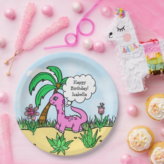 Assiettes En Carton T-Rex Dinosaur Plaques d'anniversaire à thème (Fête)