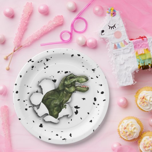 Assiettes En Carton T-Rex Dinosaur Plaques papier fête d'anniversaire (Fête)
