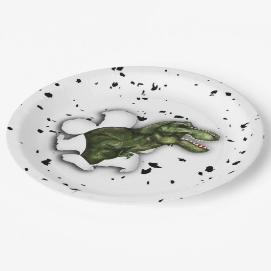 Assiettes En Carton T-Rex Dinosaur Plaques papier fête d'anniversaire (Angle)