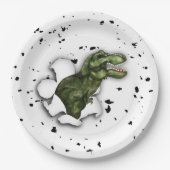 Assiettes En Carton T-Rex Dinosaur Plaques papier fête d'anniversaire (Devant)