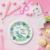 Assiettes En Carton T-Rex Dinosaur Végétal Anniversaire (Fête)