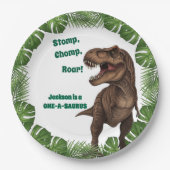 Assiettes En Carton T-Rex Roar Dinosaur Birthday Paper Plates (Devant)