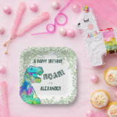 Assiettes En Carton T-Rex Roar Dinosaur Jungle Anniversaire (Fête)