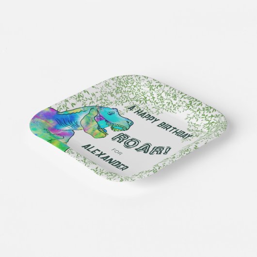 Assiettes En Carton T-Rex Roar Dinosaur Jungle Anniversaire (Angulaire)