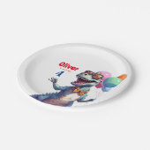 Assiettes En Carton T-Rex Tyronasaurus Dinosaur Anniversaire coloré (Angle)