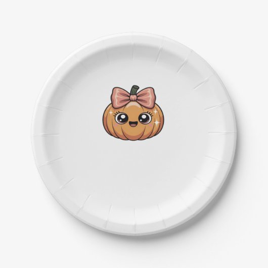 Assiettes En Carton T-shirt citrouille classique kawaii (Devant)