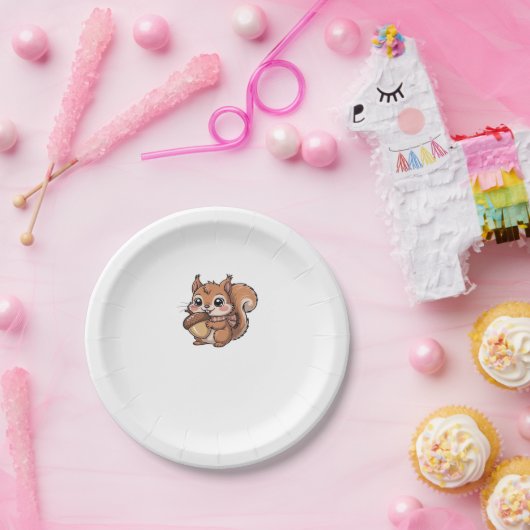 Assiettes En Carton T-shirt classique écureuil d'automne (Fête)