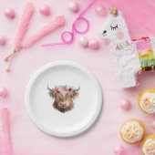 Assiettes En Carton T-shirt classique Peinture de vache Highland (Fête)