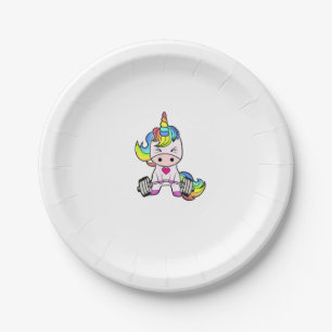 Assiettes En Carton T-Shirt de gym Licorne, T-Shirt de musculation Lic