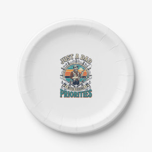 Assiettes En Carton T-shirt de pêche pour la fête des pères Papa Juste