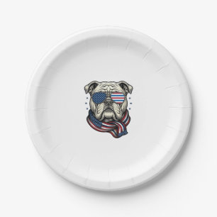 Assiettes En Carton T-shirt design de gravure vintage bulldog patrioti
