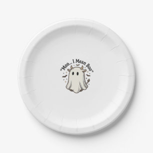 Assiettes En Carton T-shirt fantôme de vache mignon Halloween Meugle j