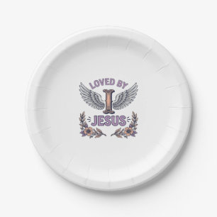 Assiettes En Carton T-Shirt Floral Vintage Chrétien Aimé Par Jésus De