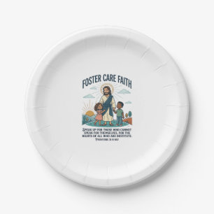 Assiettes En Carton T-shirt graphique chrétien Adoption de Jésus Soins