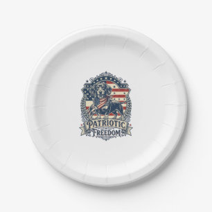 Assiettes En Carton T-shirt graphique vectoriel de teckel patriotique_