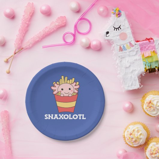 Assiettes En Carton T-shirt Snaxolotl Axolotl Lover Animaux mignons Fr (Fête)
