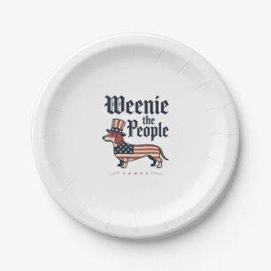 Assiettes En Carton T-Shirt Weenie le Peuple Dachshund Patriotique_1