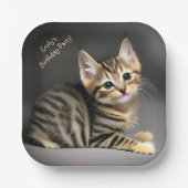 Assiettes En Carton Tabby chatte moelleux chatte bébé (Recto)