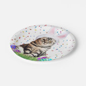 Assiettes En Carton Tabby de Pâques (Angle)