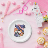 Assiettes En Carton Tabby Witch Brew – Cute Halloween Cat Design (Fête)
