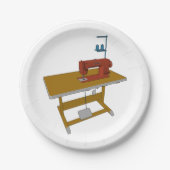 Assiettes En Carton Table À Coudre Et Plaques Papier En Mer De Machine (Devant)