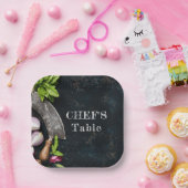 Assiettes En Carton Table du chef cuisine rustique (Fête)