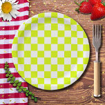 Assiettes En Carton Tableau de À damiers blanc jaune néon Vintage<br><div class="desc">Tableau de À damiers jaune et blanc néon | VINTAGE | Classique | tendance | Style | Mode | Minimal</div>